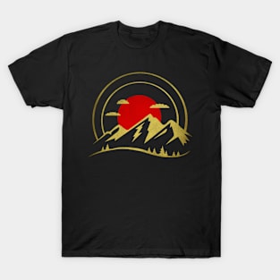 Golden Summer Minimalistic Retro Sunset T-Shirt